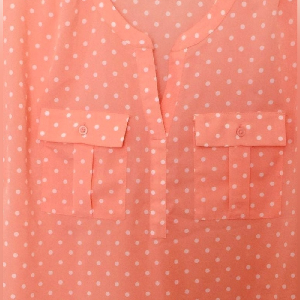 Sheer Chiffon Polka Dot Blouse Small NWT - Picture 3 of 4